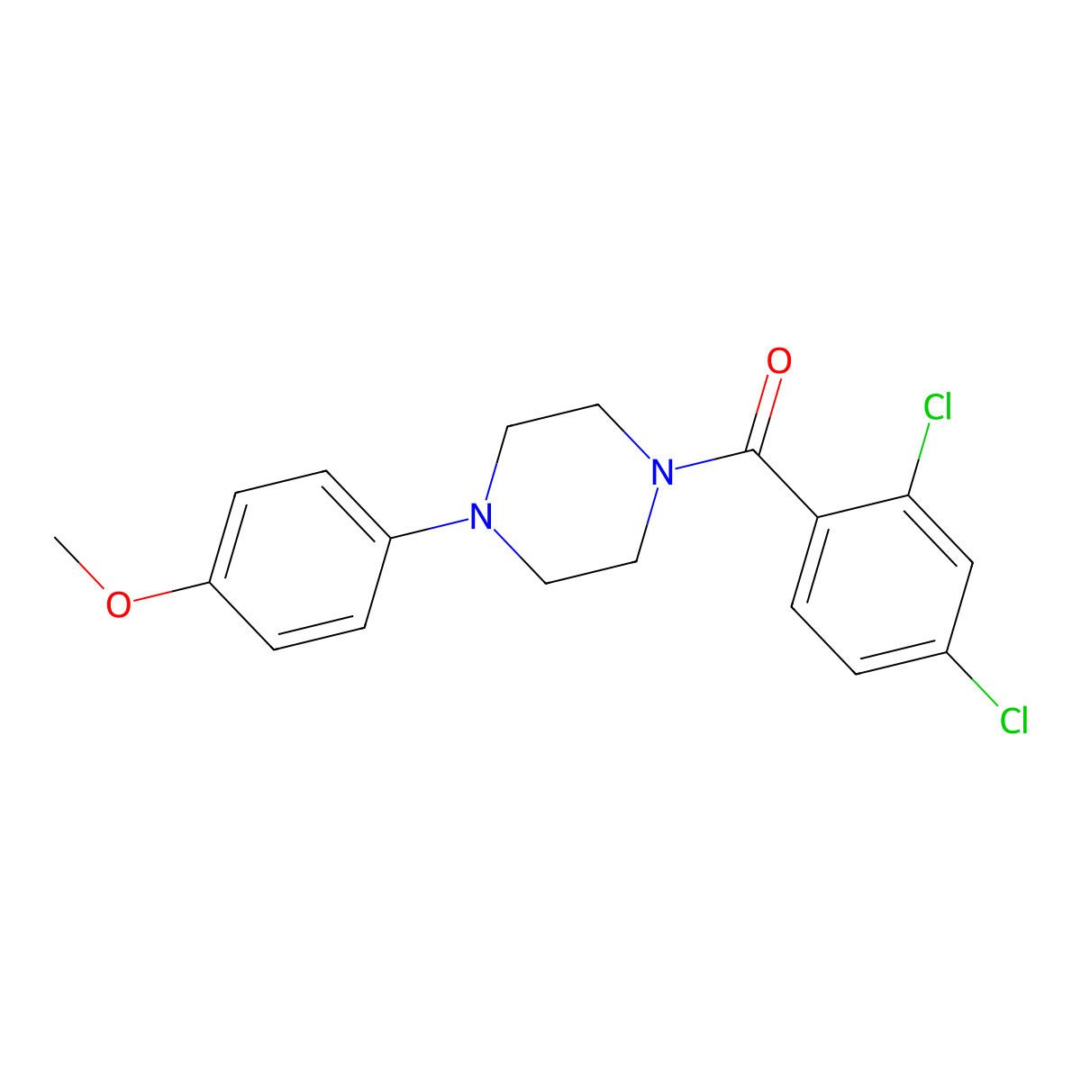 (2,4-Dichlorophenyl)-[4-(4-methoxyphenyl)piperazin-1-yl]methanone molecular structure, CAS 290363-50-7
