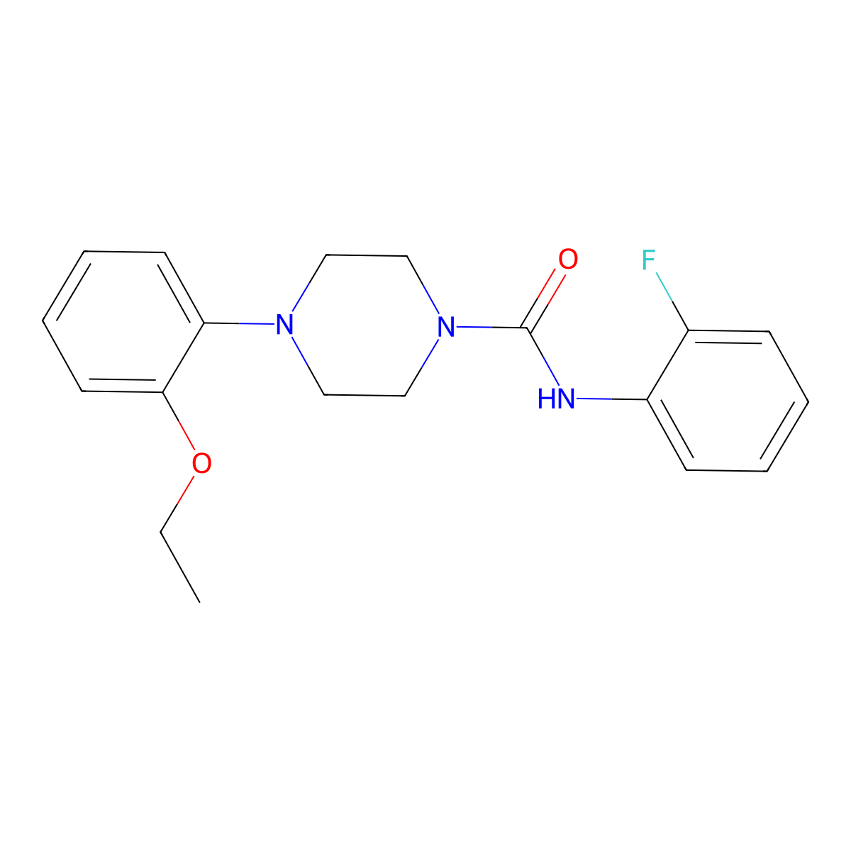 4-(2-ethoxyphenyl)-N-(2-fluorophenyl)piperazine-1-carboxamide molecular structure, CAS 290363-67-6