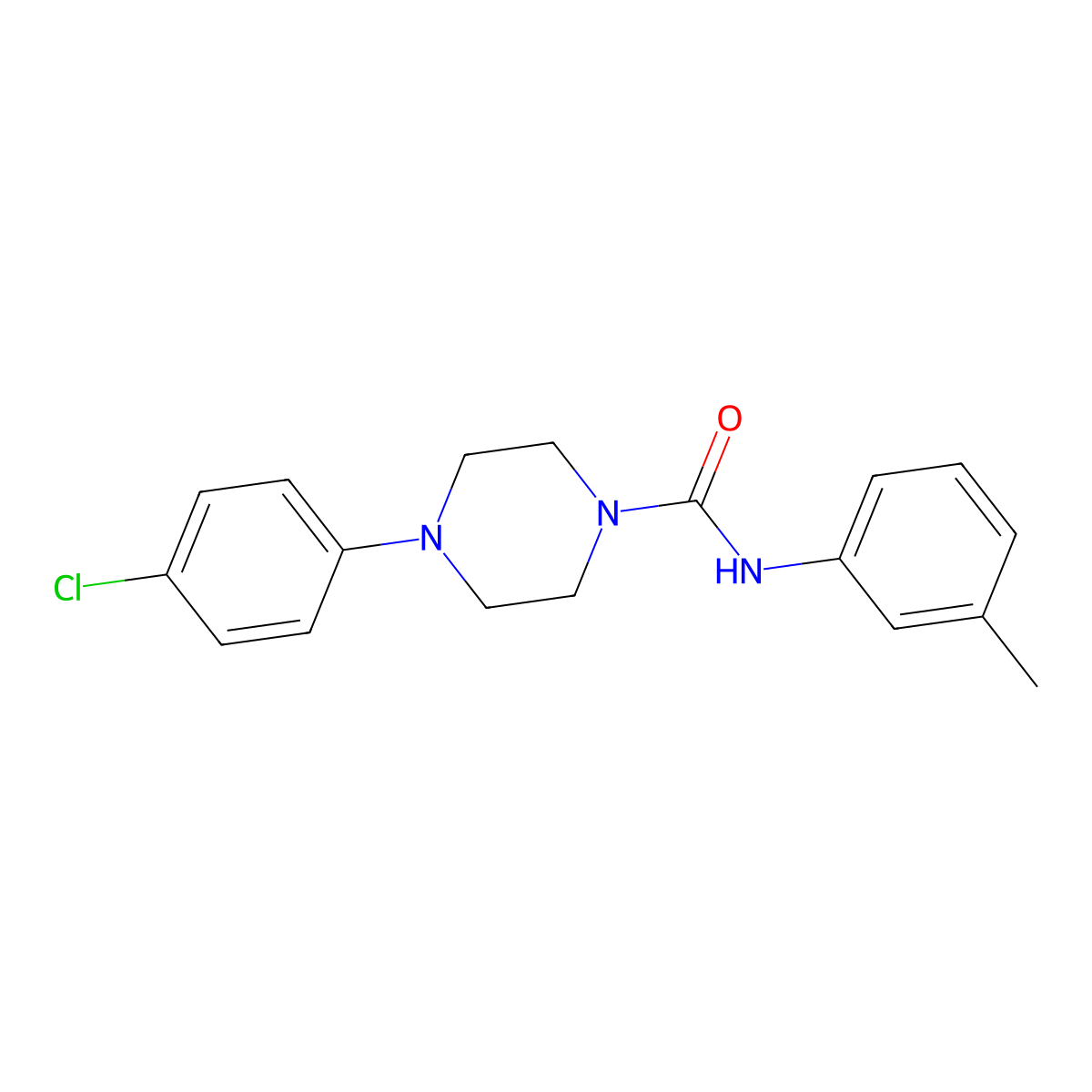 4-(4-chlorophenyl)-N-(3-methylphenyl)piperazine-1-carboxamide molecular structure, CAS 290363-75-6