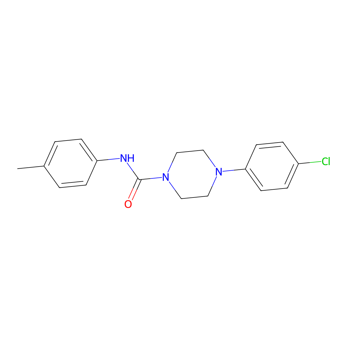 4-(4-chlorophenyl)-N-(4-methylphenyl)piperazine-1-carboxamide molecular structure, CAS 290363-76-7