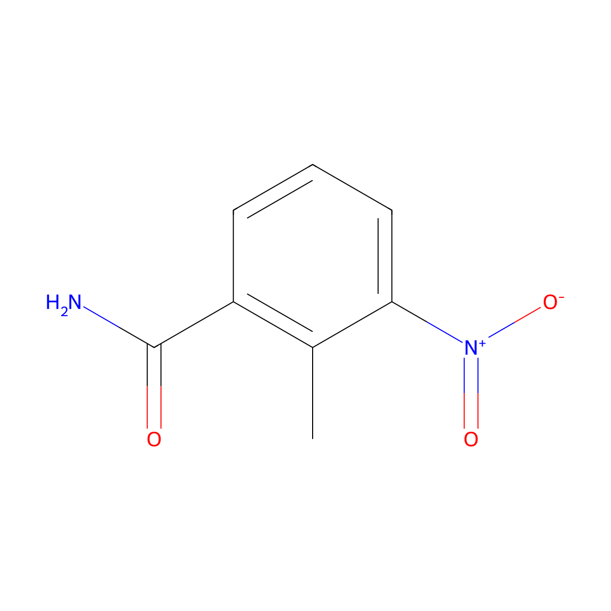 2-Methyl-3-nitrobenzamide molecular structure, CAS 290366-59-5