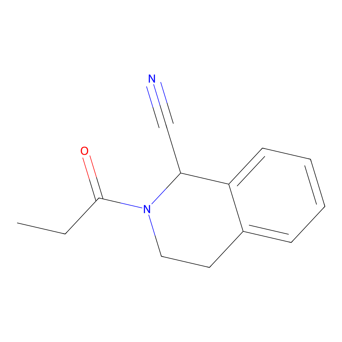 2-propanoyl-3,4-dihydro-1H-isoquinoline-1-carbonitrile molecular structure, CAS 290366-66-4