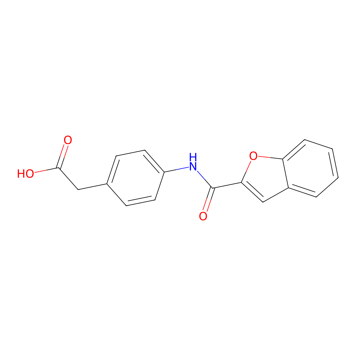 2-[4-(1-Benzofuran-2-amido)phenyl]acetic acid molecular structure, CAS 29037-77-2