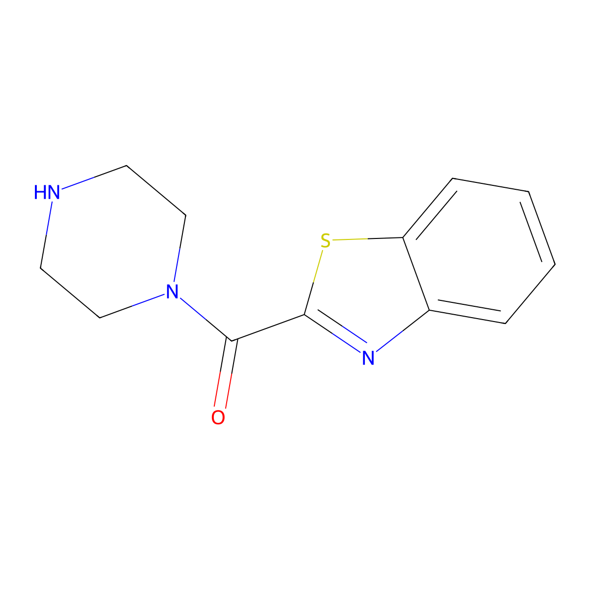 2-(1-Piperazinylcarbonyl)benzothiazole molecular structure, CAS 290370-11-5
