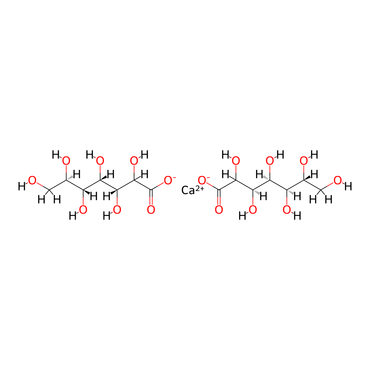 Calcium glucoheptonate molecular structure, CAS 29039-00-7