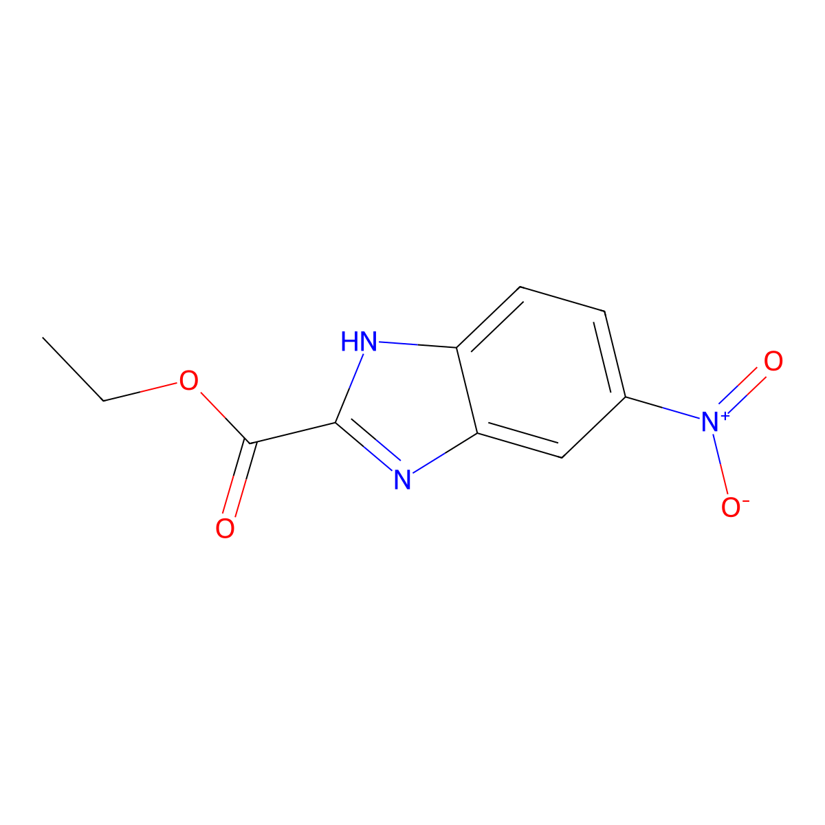 Ethyl 6-nitro-1H-benzimidazole-2-carboxylate molecular structure, CAS 29039-60-9