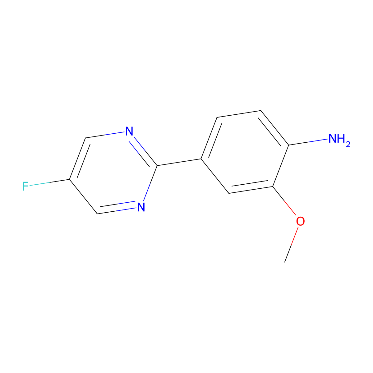 4-(5-Fluoropyrimidin-2-YL)-2-methoxyaniline molecular structure, CAS 2903924-20-7