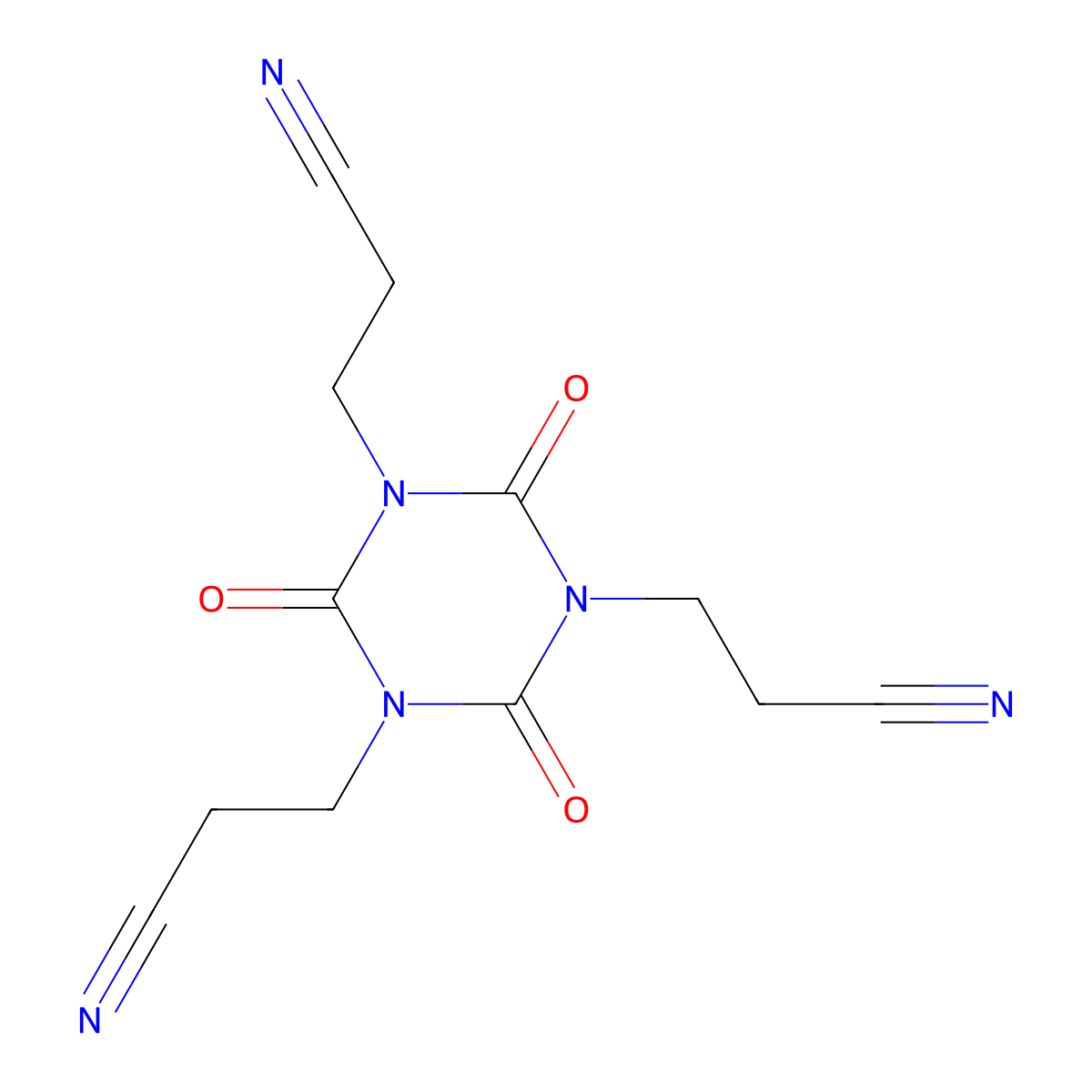 3,3',3''-(2,4,6-Trioxo-1,3,5-triazinane-1,3,5-triyl)tripropanenitrile molecular structure, CAS 2904-28-1