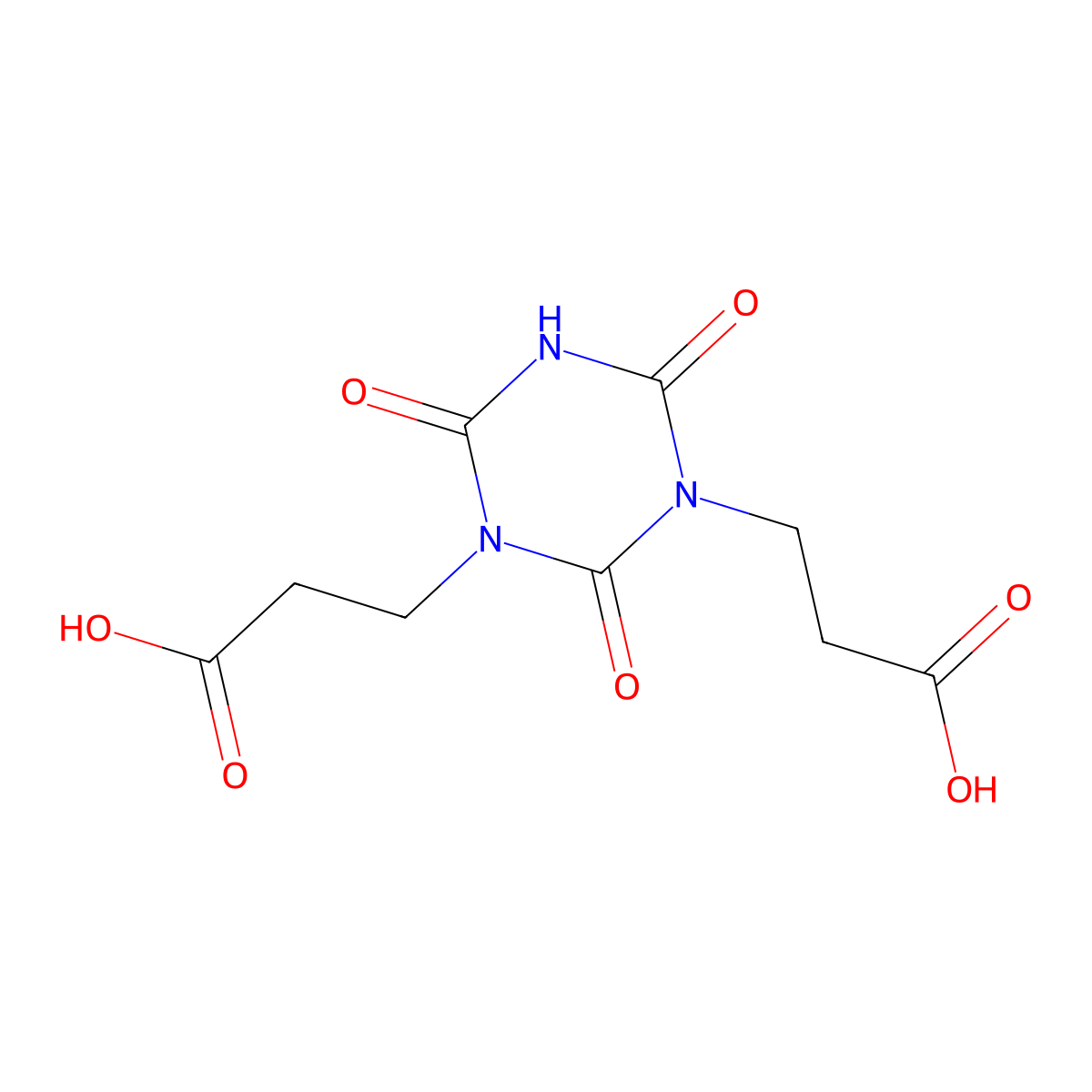 Bis(2-carboxyethyl) Isocyanurate molecular structure, CAS 2904-40-7