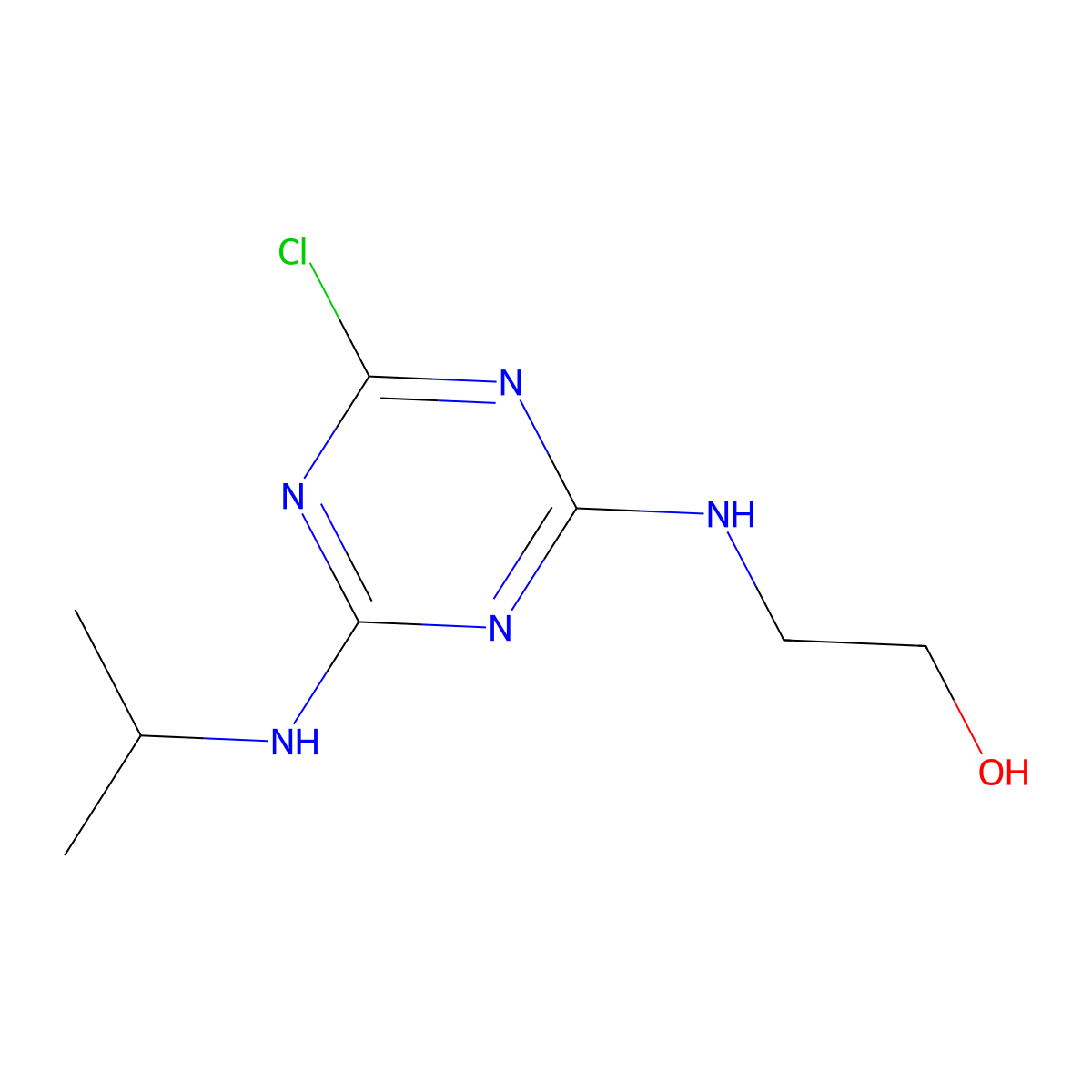 Ethanol, 2-[[4-chloro-6-[(1-methylethyl)amino]-1,3,5-triazin-2-yl]amino]- molecular structure, CAS 2904-53-2