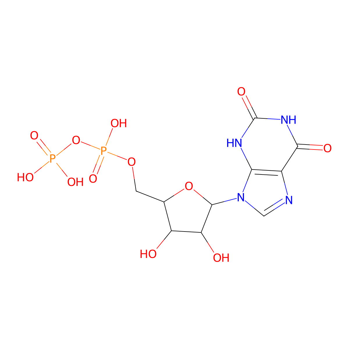 Xanthosine 5'-(trihydrogen diphosphate) molecular structure, CAS 29042-61-3