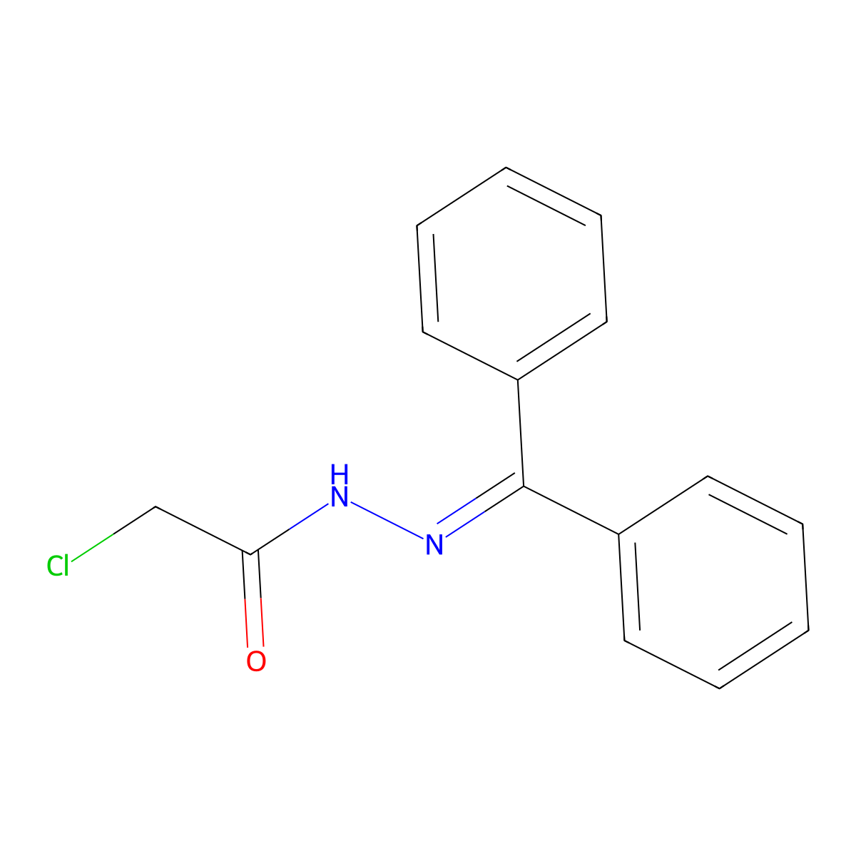 2-chloro-N'-(diphenylmethylidene)acetohydrazide molecular structure, CAS 29043-58-1