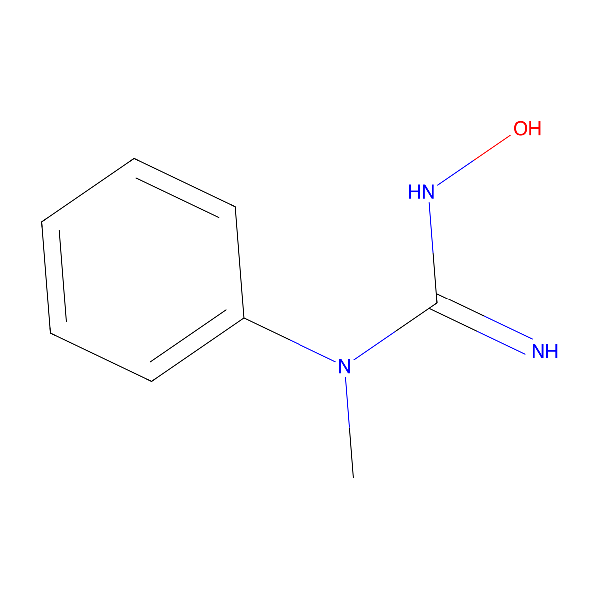 2-Hydroxy-1-methyl-1-phenylguanidine molecular structure, CAS 29044-22-2