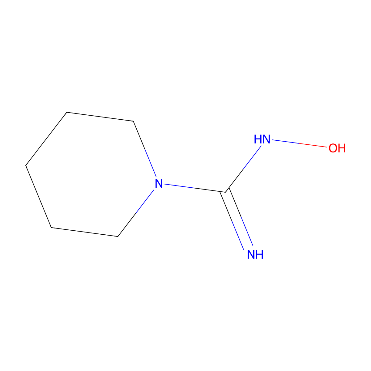 N-(N-Hydroxyamidino)piperidine molecular structure, CAS 29044-24-4