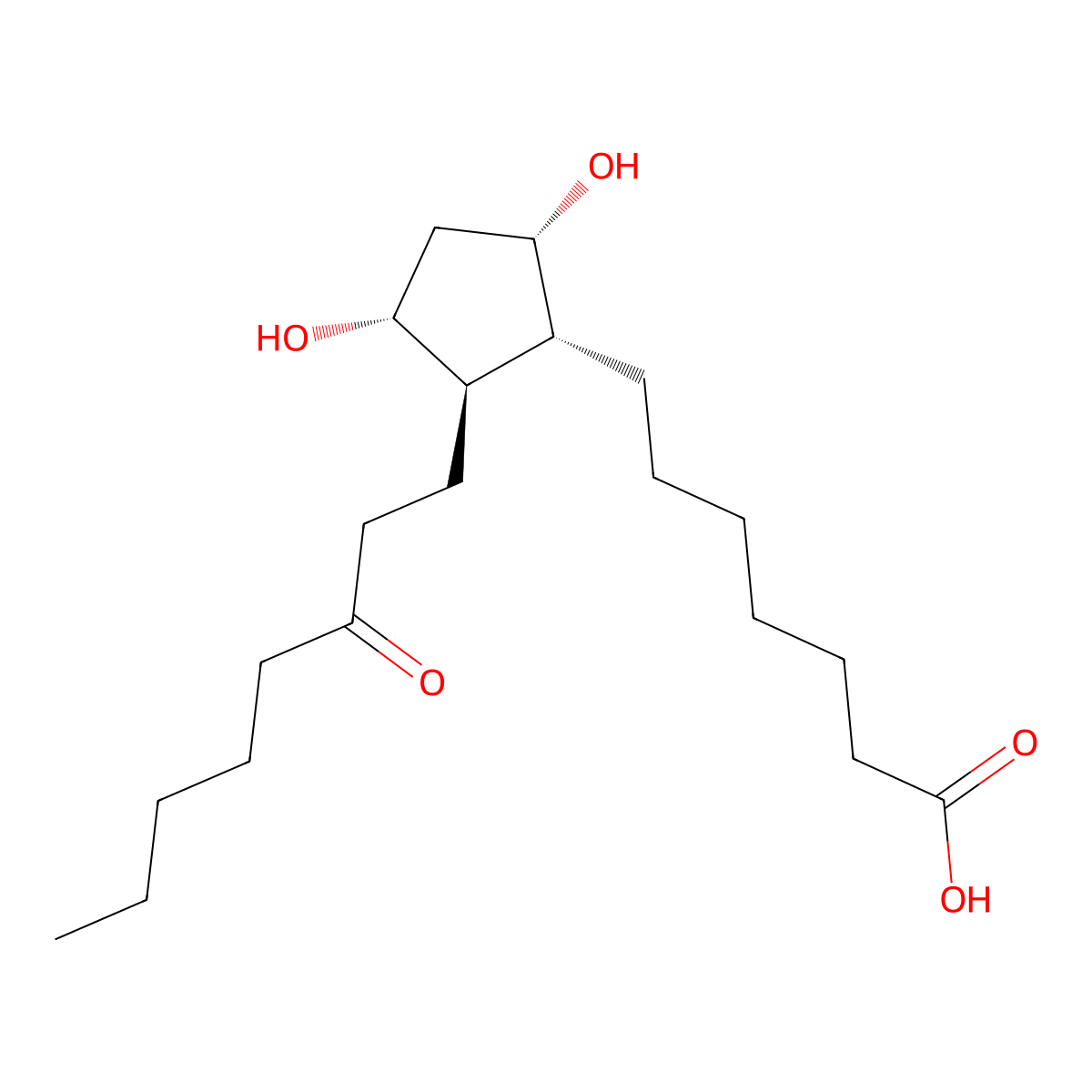 13,14-dihydro-15-keto-PGF1alpha molecular structure, CAS 29044-75-5