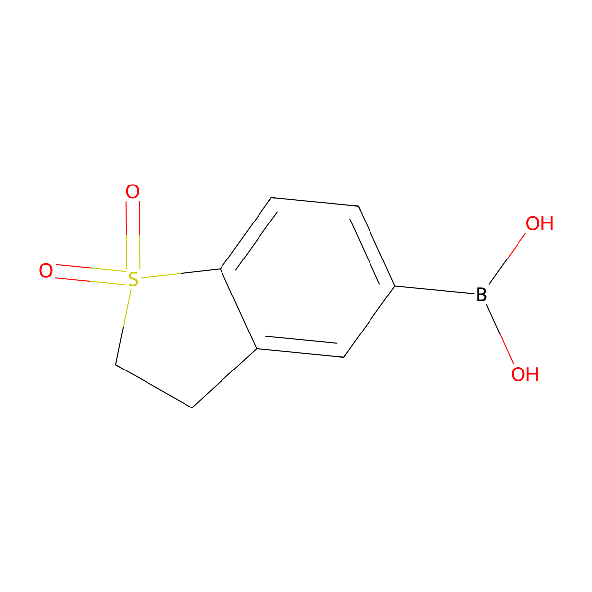 (1,1-Dioxo-2,3-dihydro-1lambda6-benzothiophen-5-yl)boronic acid molecular structure, CAS 2904596-45-6