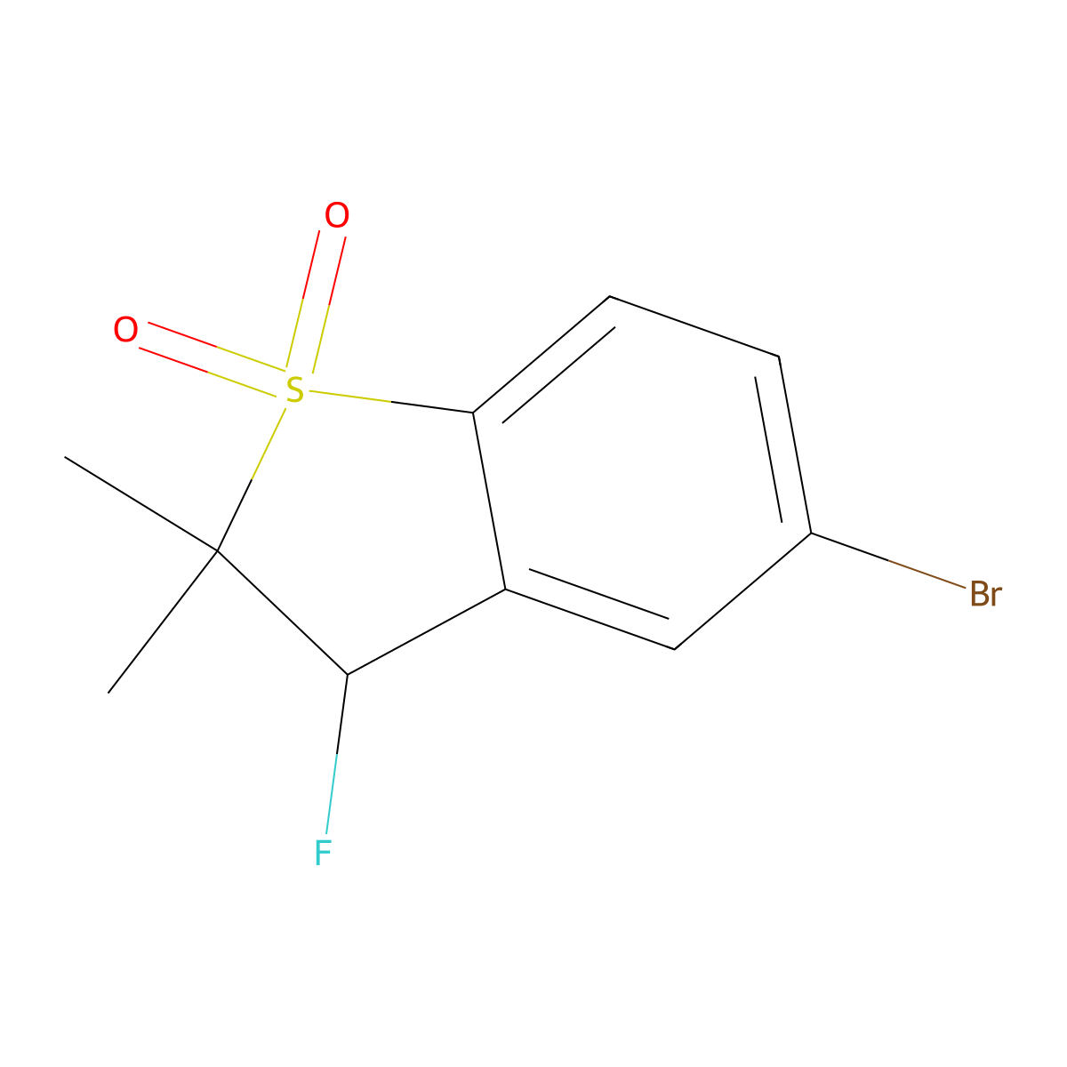 5-Bromo-3-fluoro-2,2-dimethyl-2,3-dihydrobenzo[b]thiophene 1,1-dioxide molecular structure, CAS 2904596-63-8