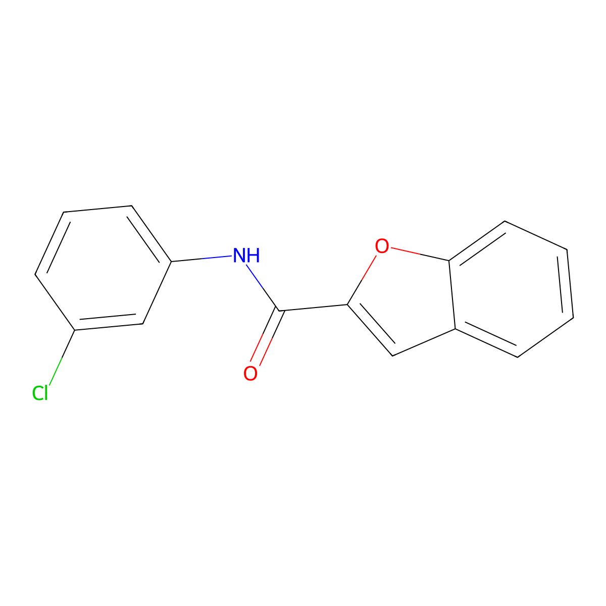 N-(3-chlorophenyl)-1-benzofuran-2-carboxamide molecular structure, CAS 29046-23-9