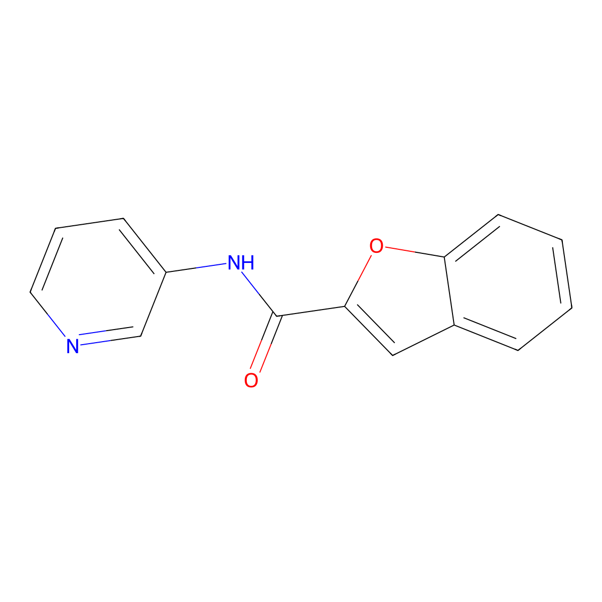 N-pyridin-3-yl-1-benzofuran-2-carboxamide molecular structure, CAS 29046-30-8