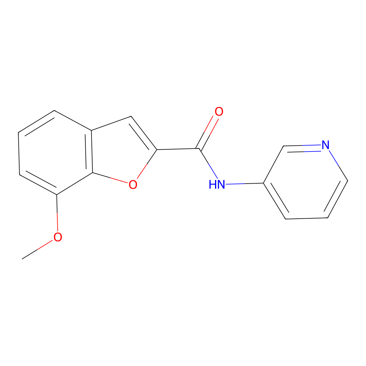 7-methoxy-N-(pyridin-3-yl)benzofuran-2-carboxamide molecular structure, CAS 29046-31-9