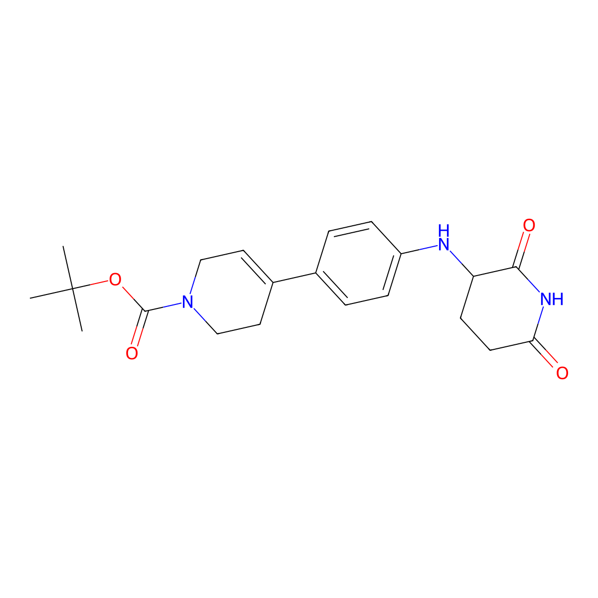 tert-butyl 4-(4-((2,6-dioxopiperidin-3-yl)amino)phenyl)-3,6-dihydropyridine-1(2H)-carboxylate molecular structure, CAS 2904664-91-9