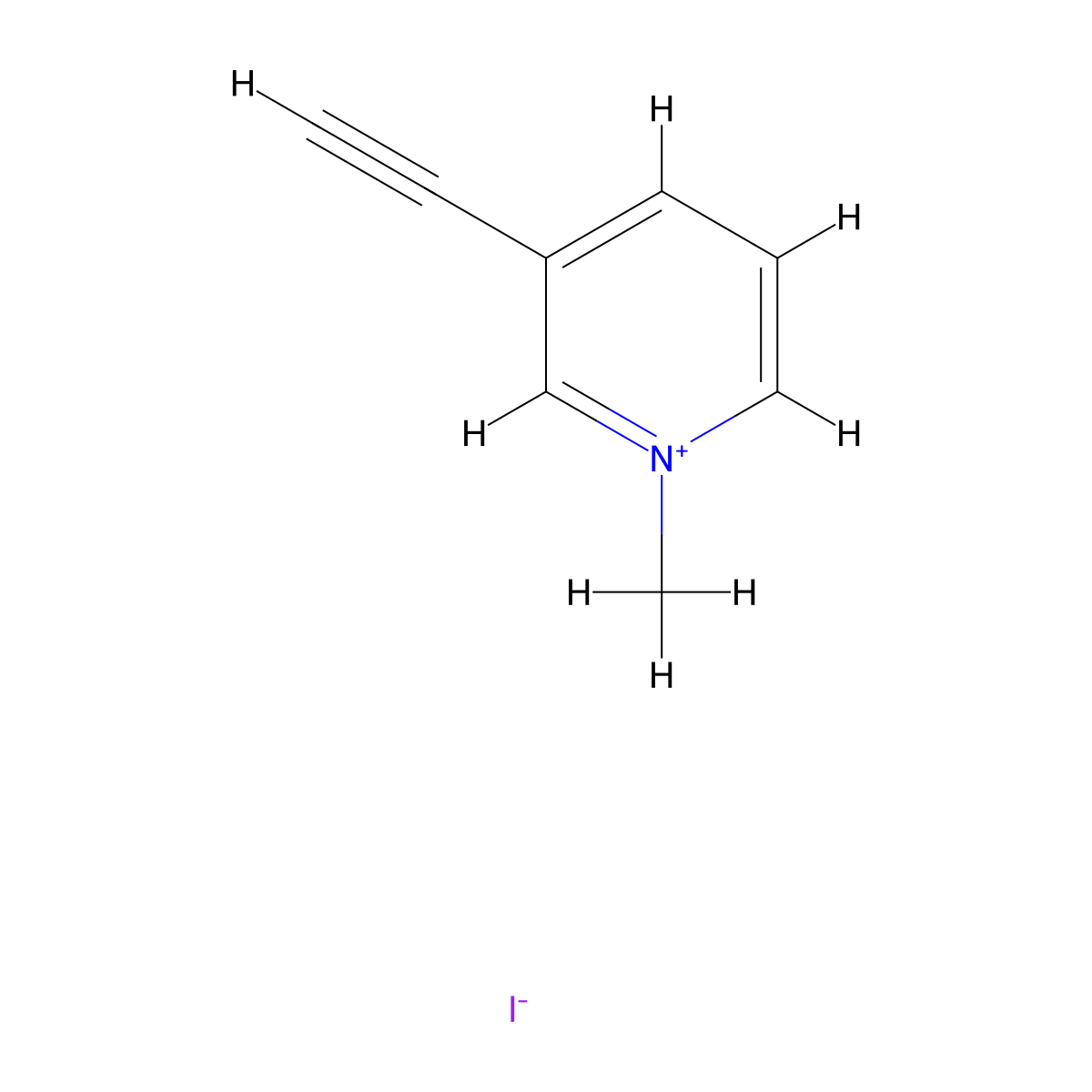 3-Ethynyl-1-methylpyridin-1-ium iodide molecular structure, CAS 2904680-33-5