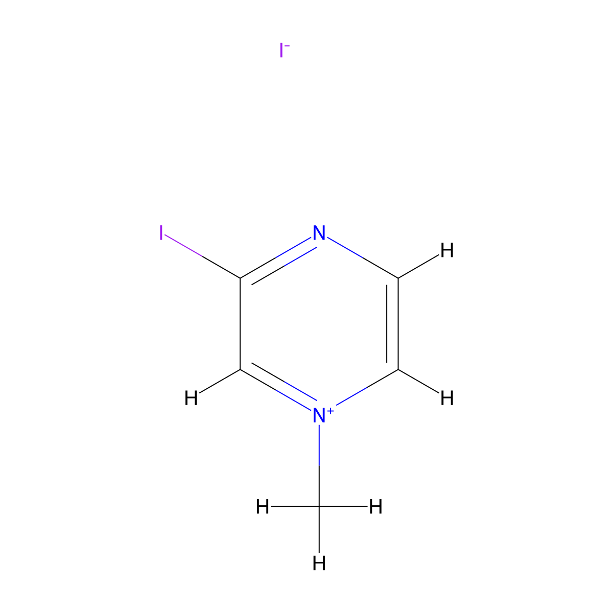 3-Iodo-1-methylpyrazin-1-ium iodide molecular structure, CAS 2904680-47-1