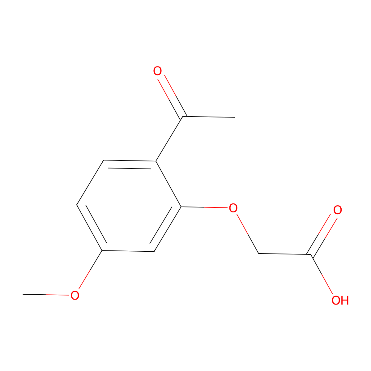 2-(2-Acetyl-5-methoxyphenoxy)acetic acid molecular structure, CAS 29048-57-5