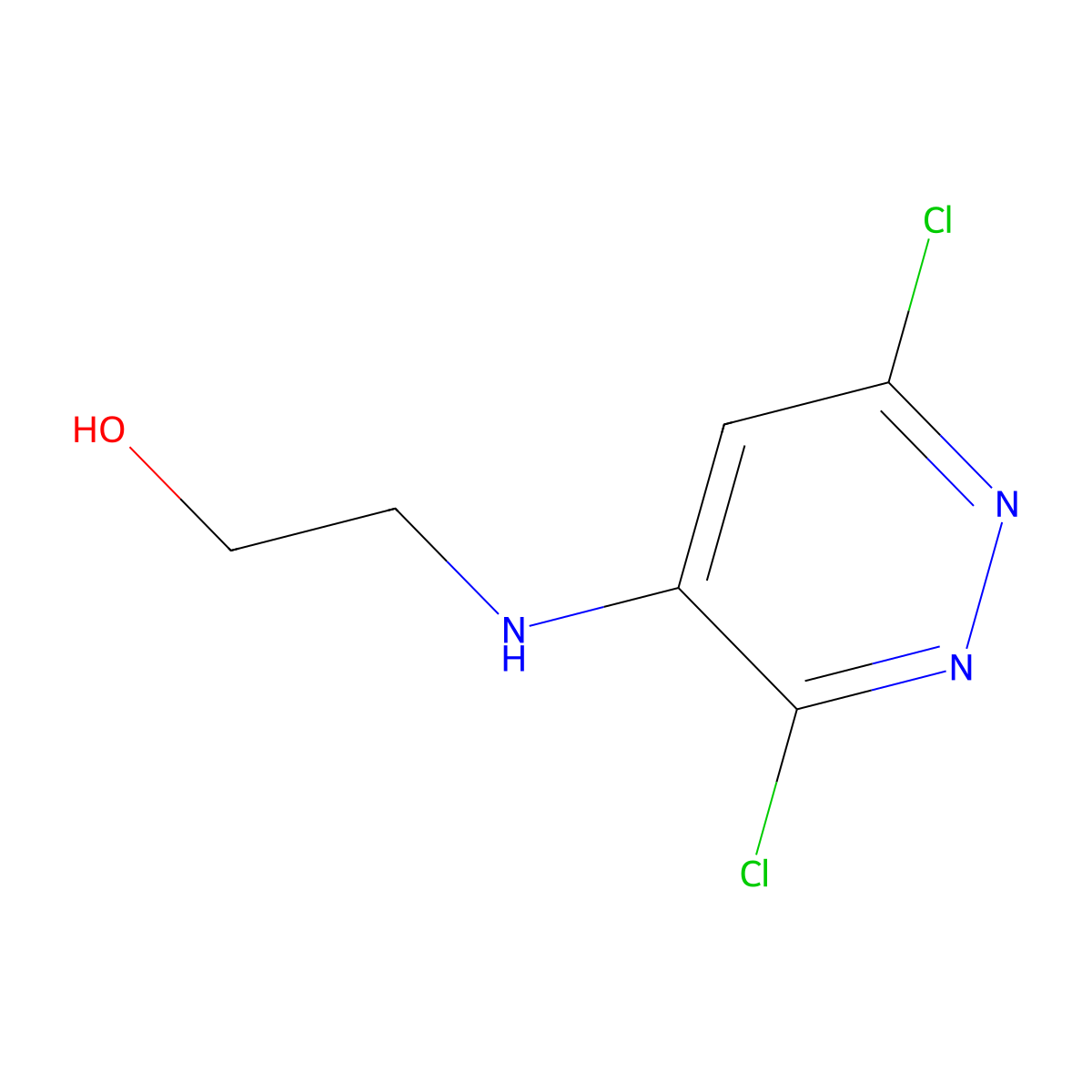 2-((3,6-Dichloropyridazin-4-yl)amino)ethan-1-ol molecular structure, CAS 29049-33-0