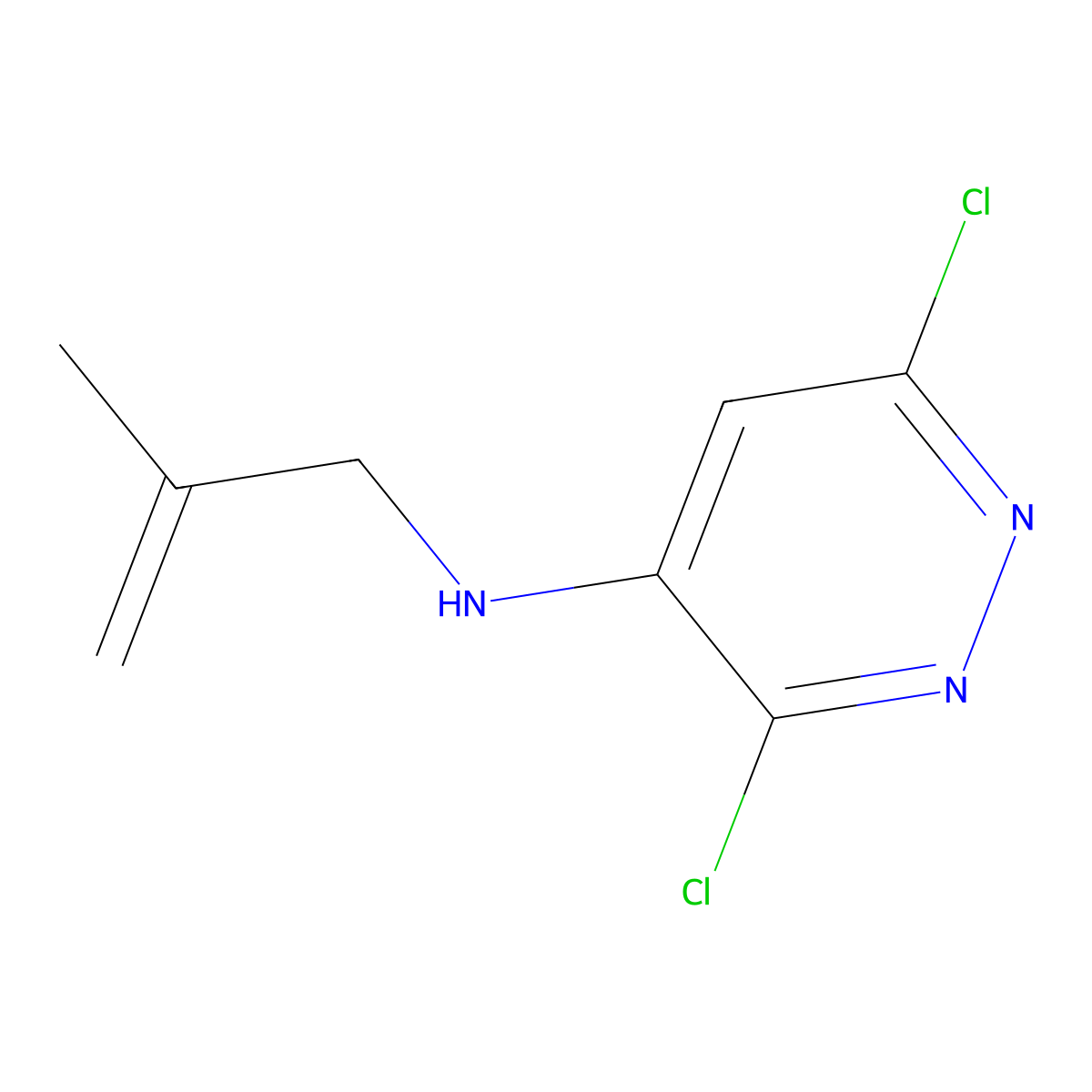 3,6-dichloro-N-(2-methylprop-2-en-1-yl)pyridazin-4-amine molecular structure, CAS 29049-35-2
