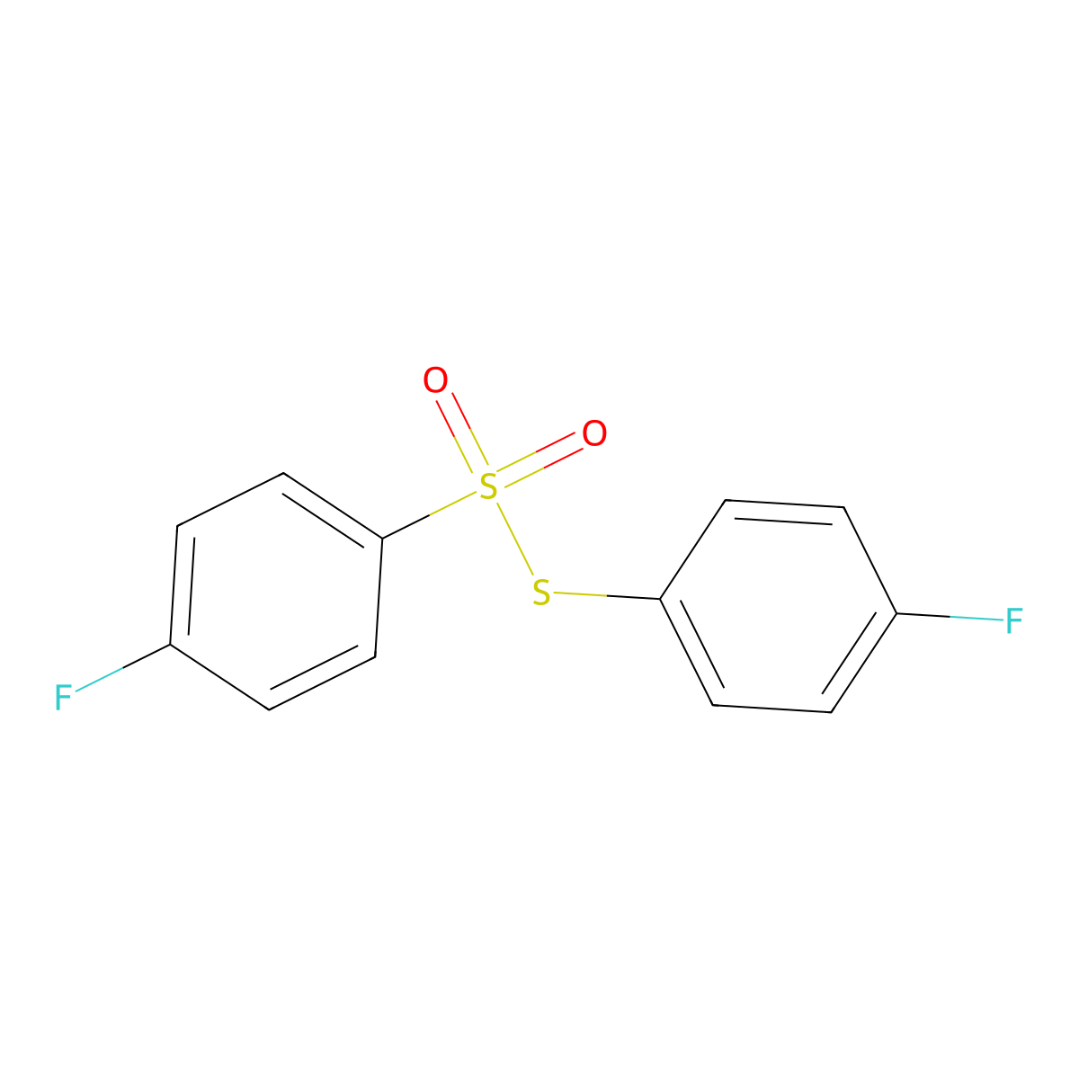 S-(4-fluorophenyl) 4-fluorobenzenesulfonothioate molecular structure, CAS 2905-15-9