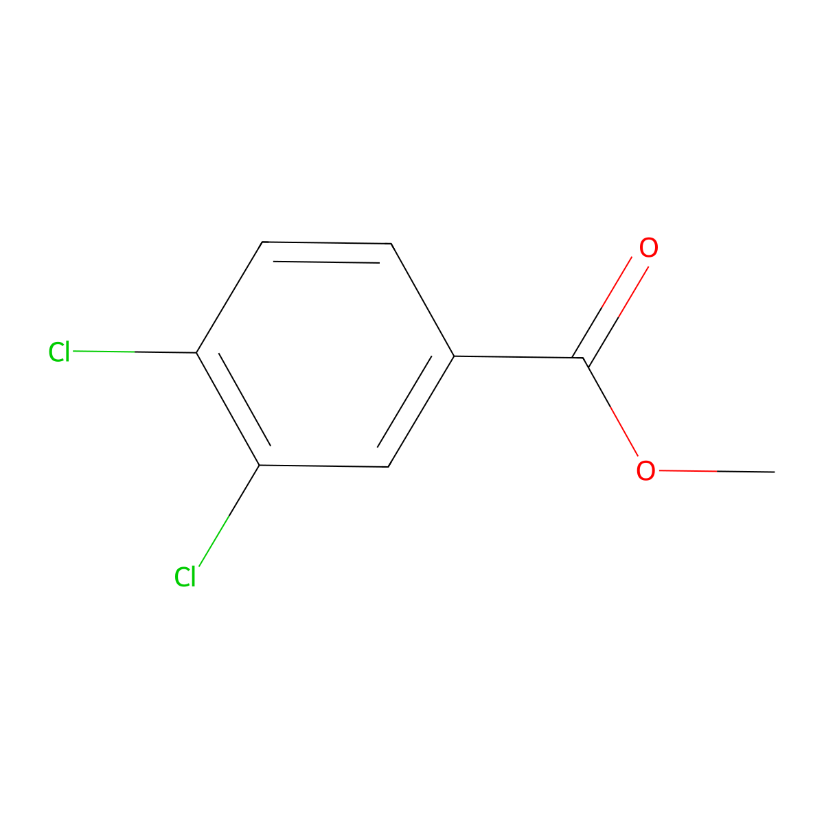 Benzoic acid, 3,4-dichloro-, methyl ester molecular structure, CAS 2905-68-2