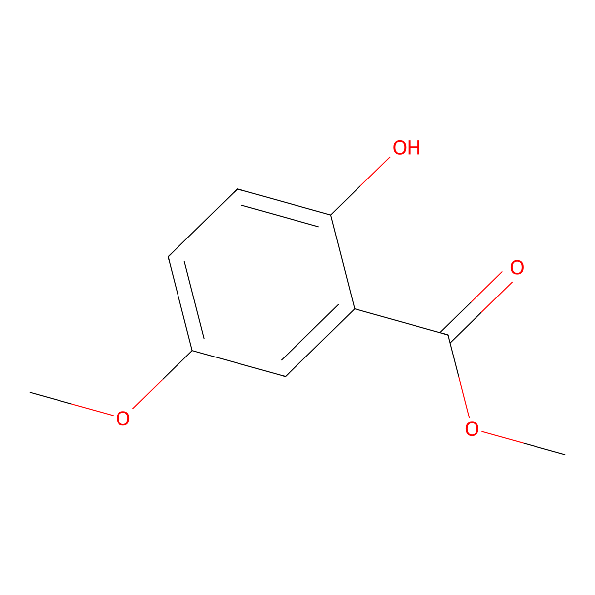 Methyl 2-hydroxy-5-methoxybenzoate molecular structure, CAS 2905-82-0