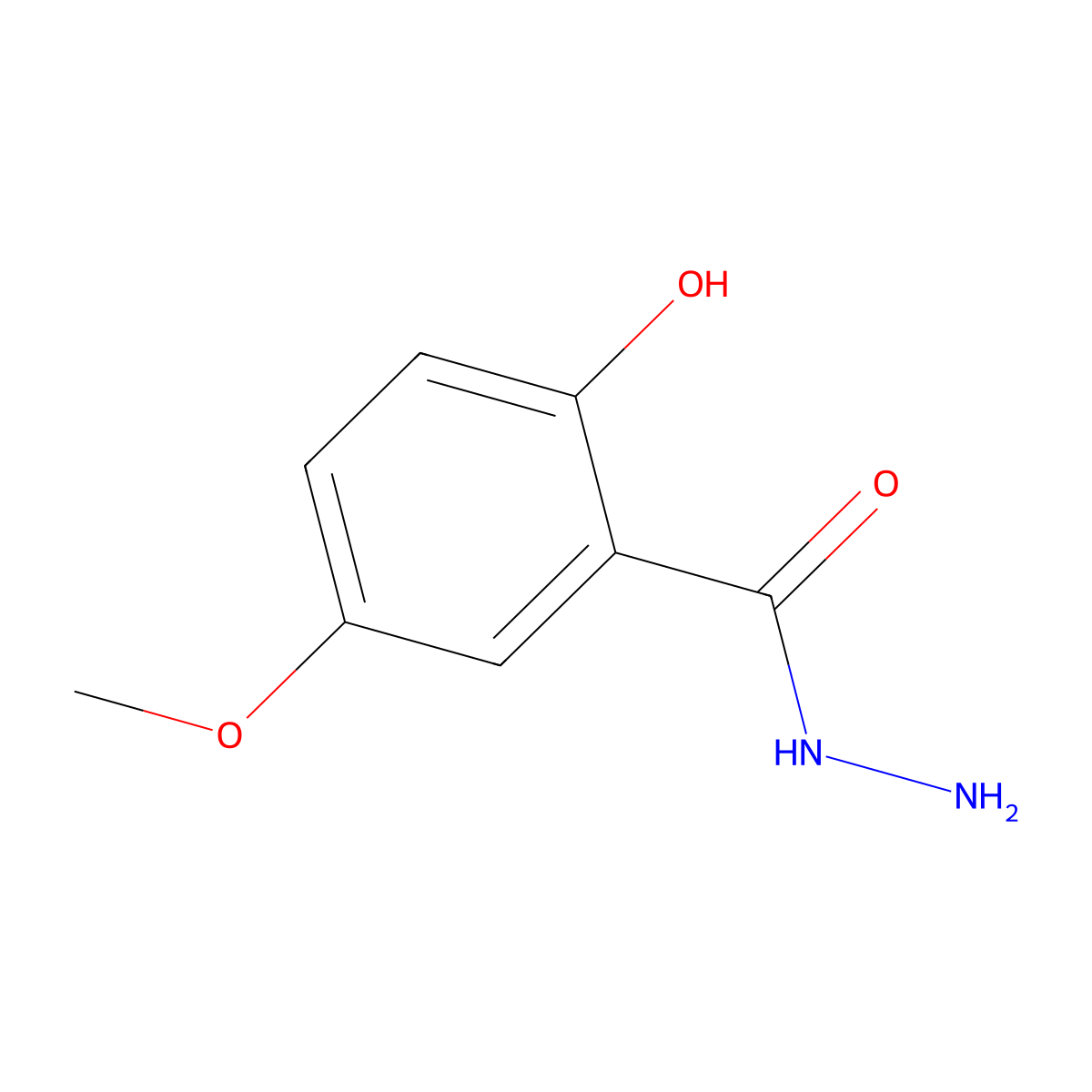 2-Hydroxy-5-methoxybenzohydrazide molecular structure, CAS 2905-83-1