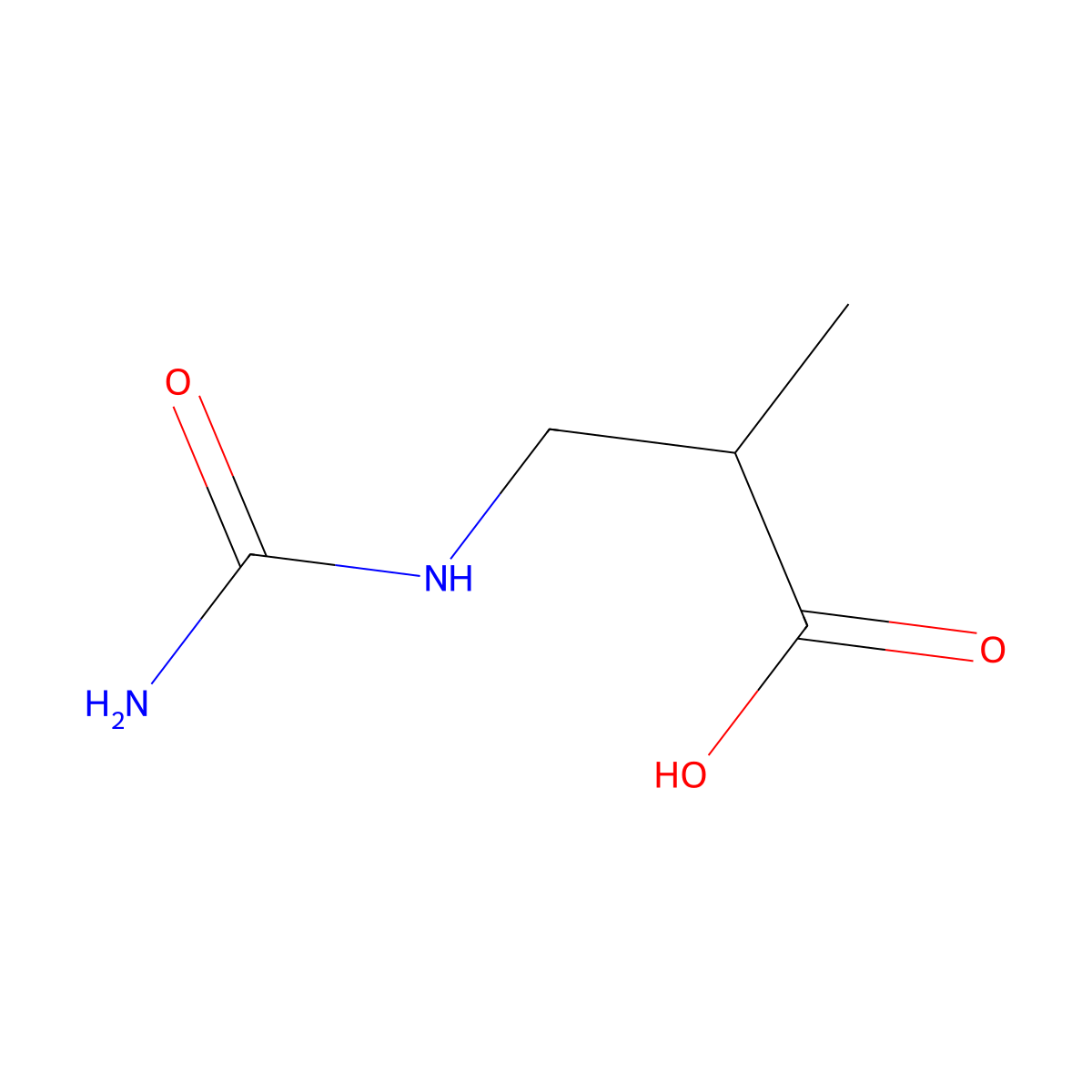 beta-Ureidoisobutyric acid molecular structure, CAS 2905-86-4