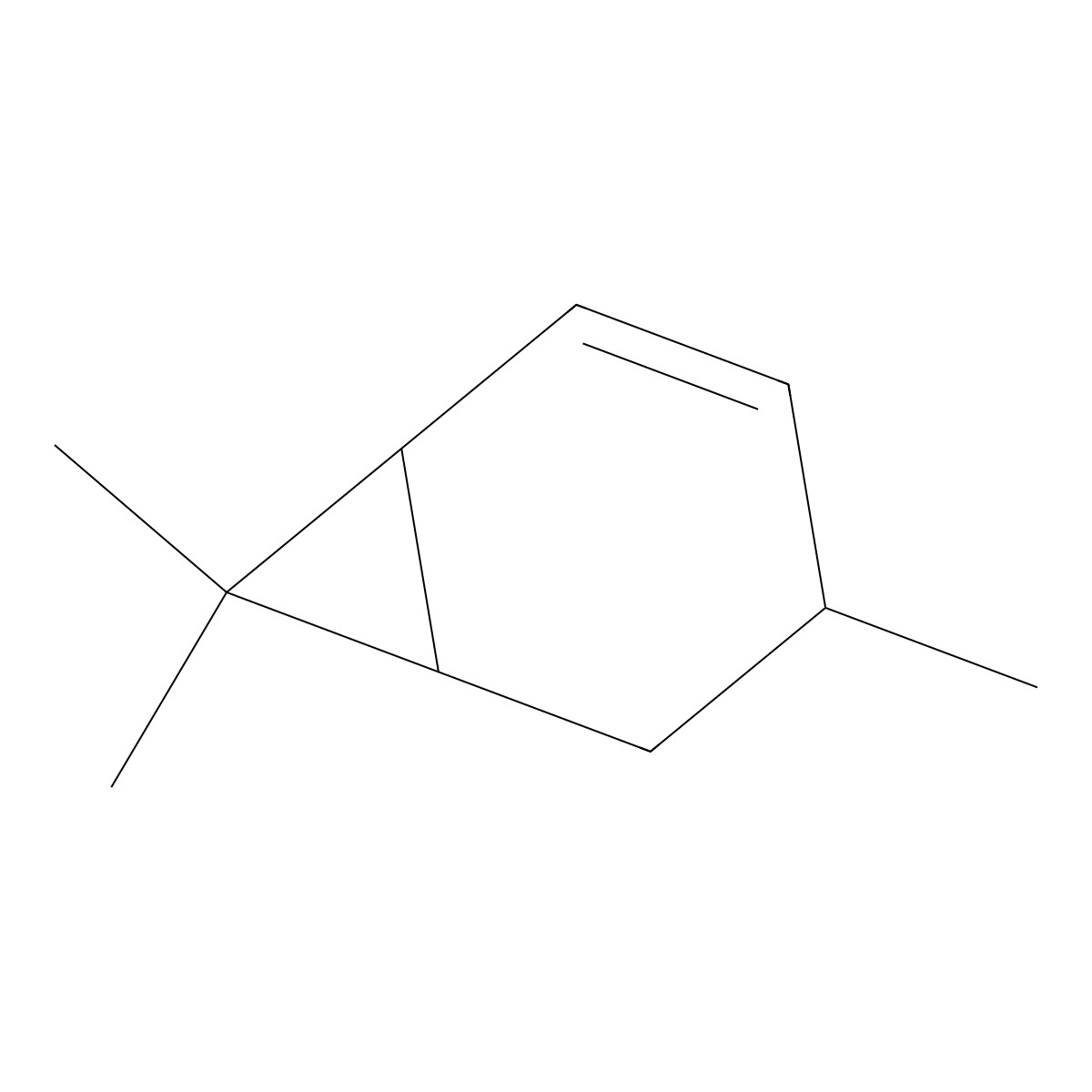 4-Carene, (1S,3R,6R)-(-)- molecular structure, CAS 29050-33-7