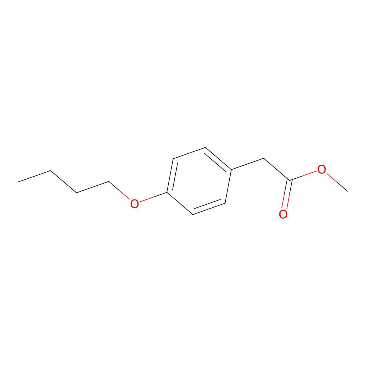 Methyl 4-butoxyphenylacetate molecular structure, CAS 29056-06-2