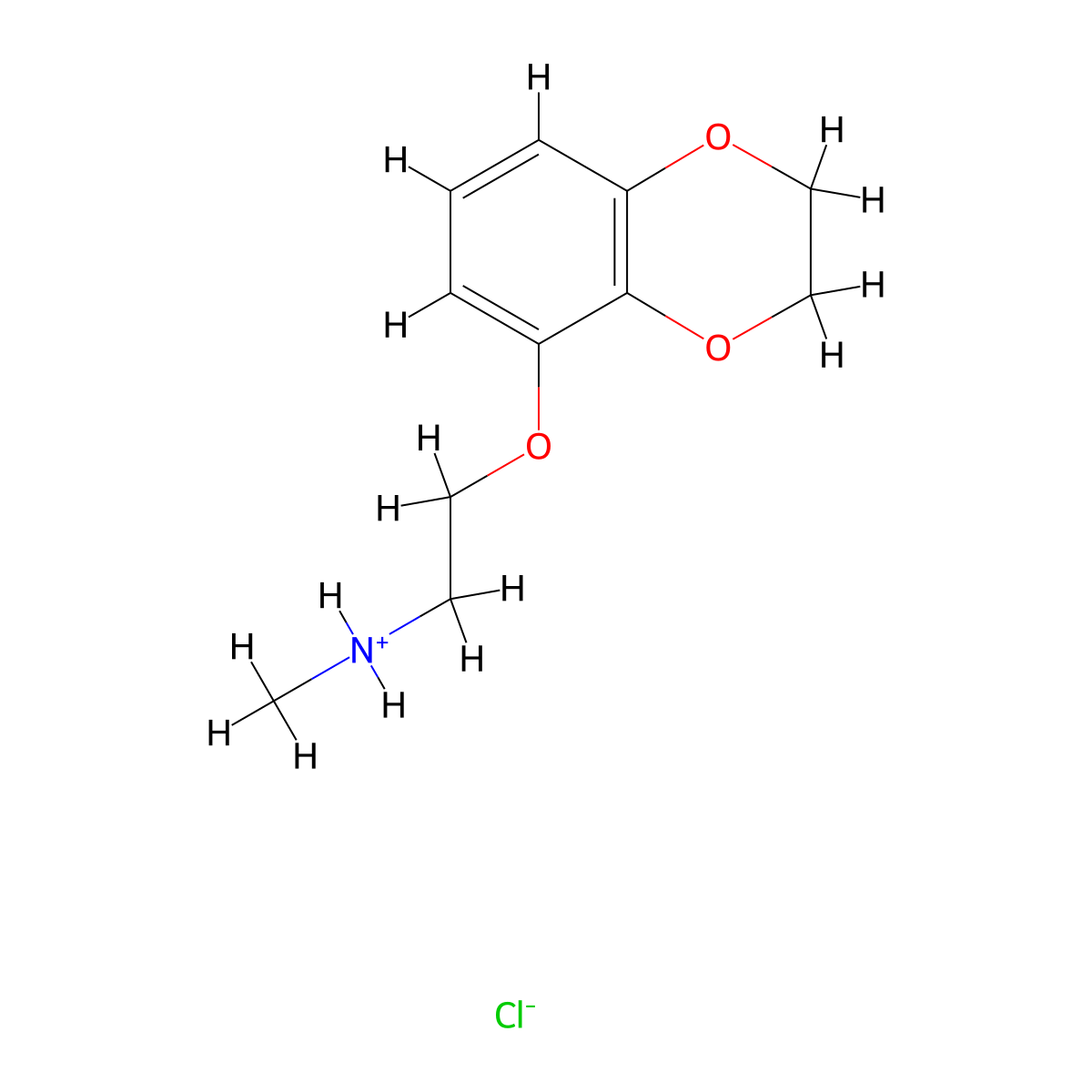 Ethanamine, 2-((2,3-dihydro-1,4-benzodioxin-5-yl)oxy)-N-methyl-, hydrochloride (1:1) molecular structure, CAS 2906-66-3