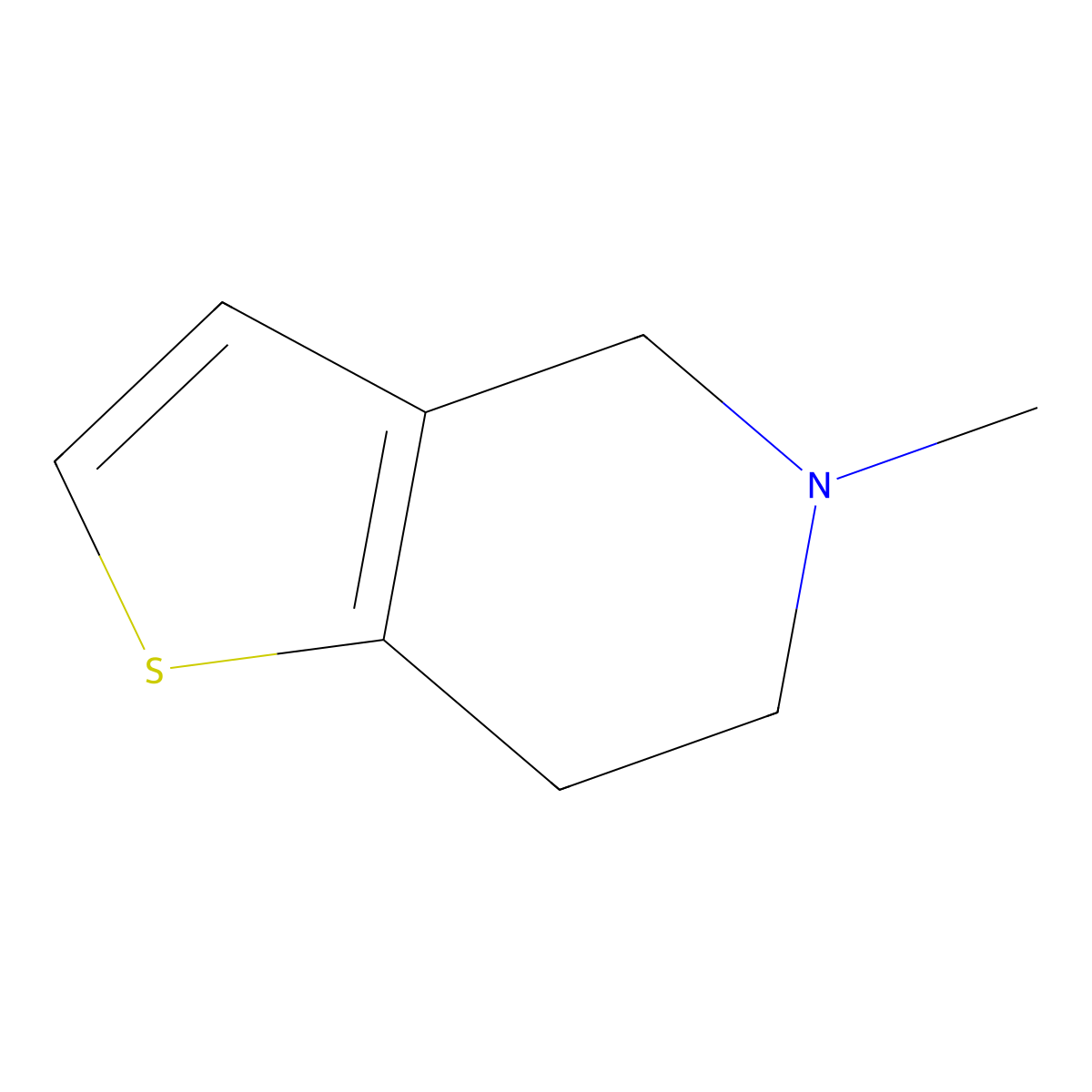 5-Methyl-4,5,6,7-tetrahydrothieno[3,2-c]pyridine molecular structure, CAS 29064-70-8