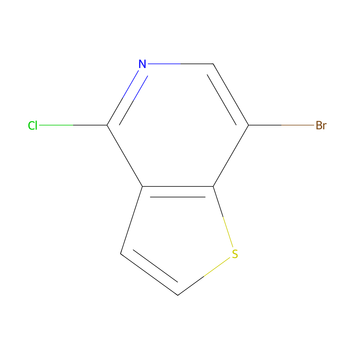 7-Bromo-4-chlorothieno[3,2-c]pyridine molecular structure, CAS 29064-76-4