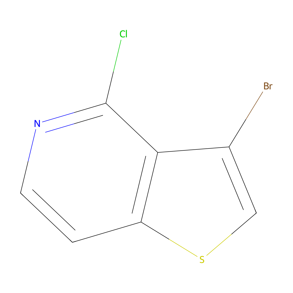 3-Bromo-4-chlorothieno(3,2-c)pyridine molecular structure, CAS 29064-82-2