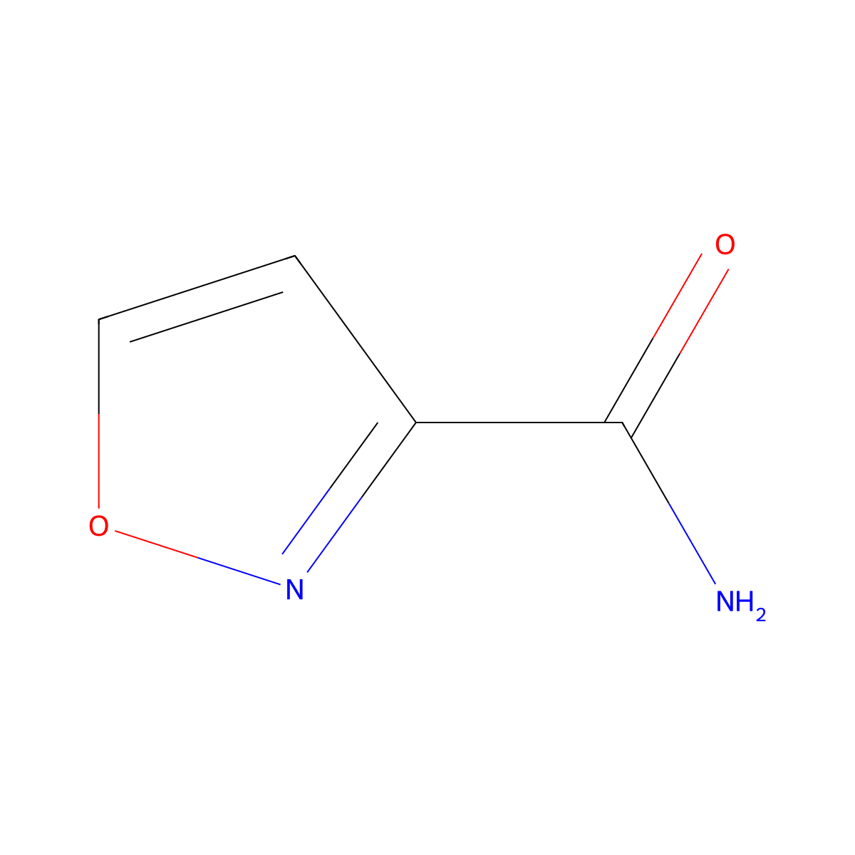 1,2-Oxazole-3-carboxamide molecular structure, CAS 29065-91-6