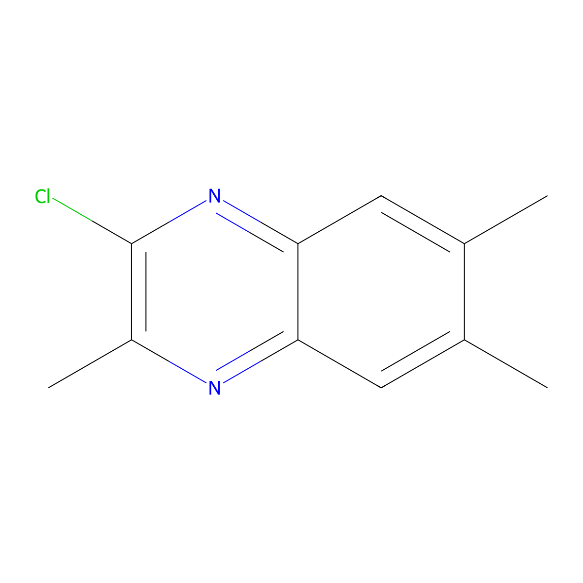 2-Chloro-3,6,7-trimethylquinoxaline molecular structure, CAS 29067-80-9