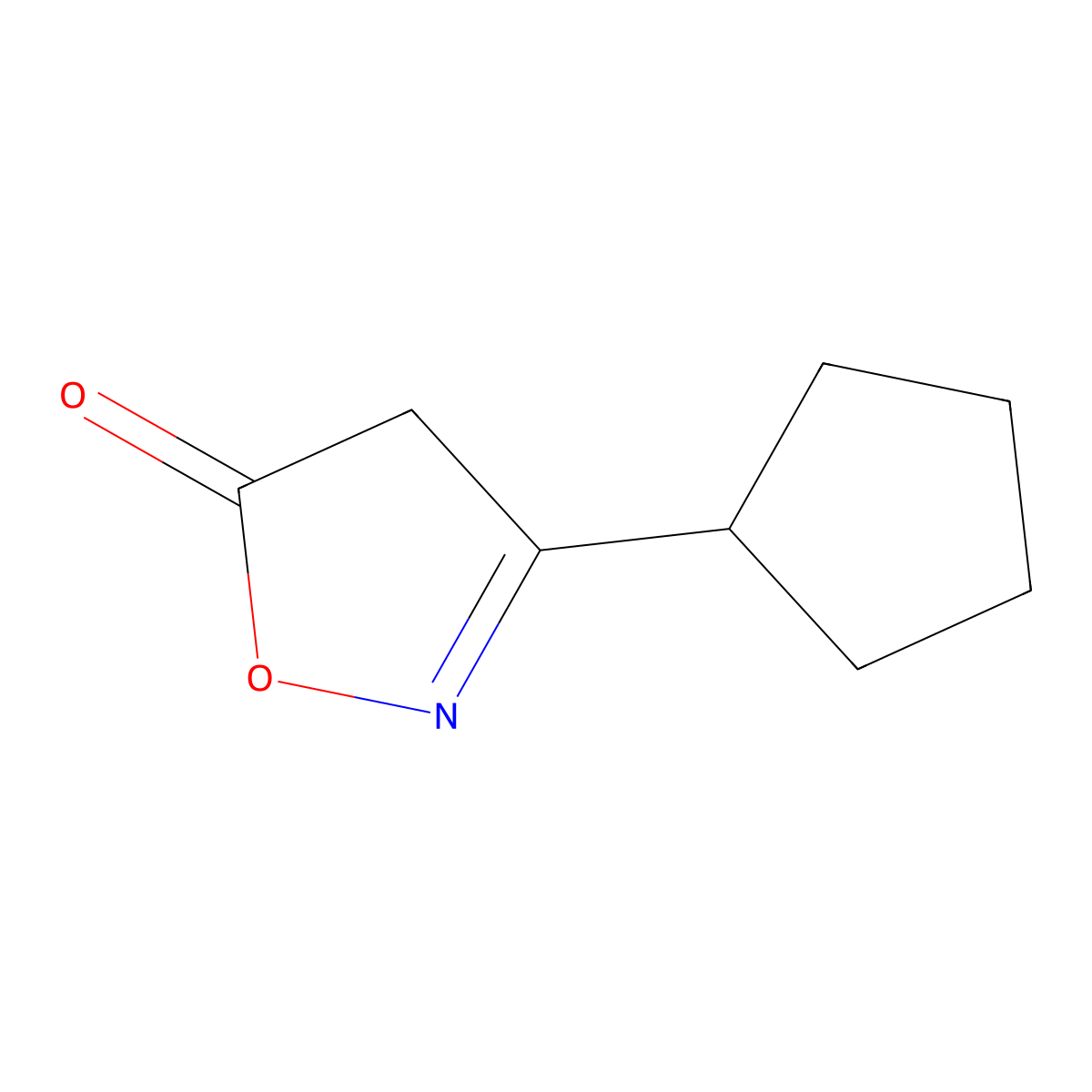 3-Cyclopentylisoxazol-5(4H)-one molecular structure, CAS 29068-27-7