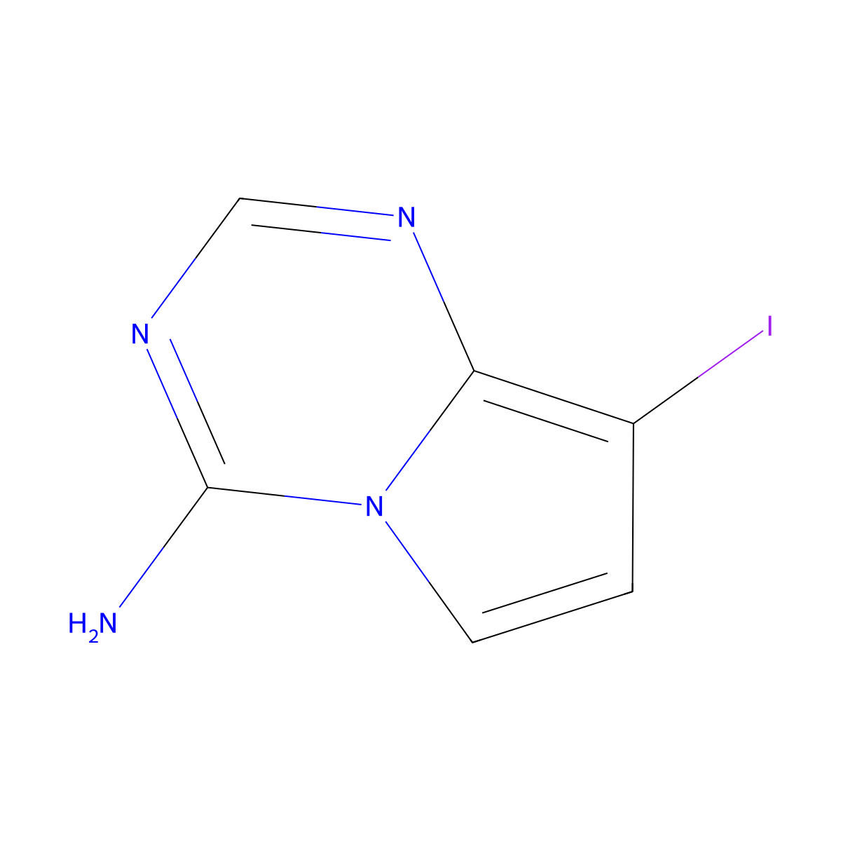 8-Iodopyrrolo[1,2-a][1,3,5]triazin-4-amine molecular structure, CAS 2906940-38-1