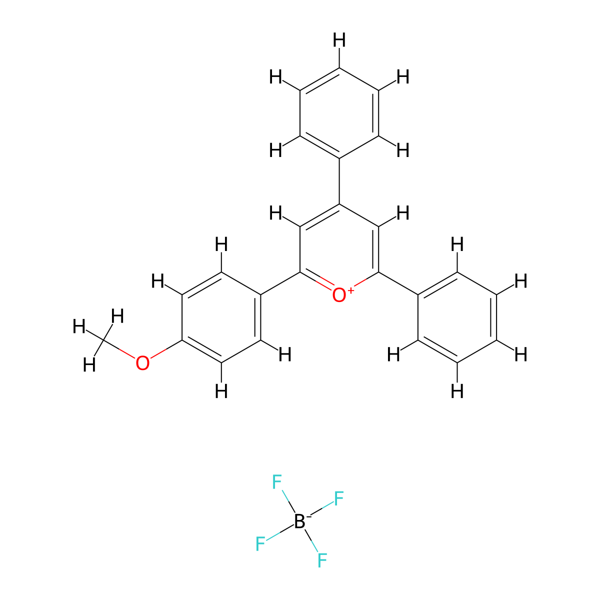 2-(4-Methoxyphenyl)-4,6-diphenylpyrylium tetrafluoroborate molecular structure, CAS 2907-13-3