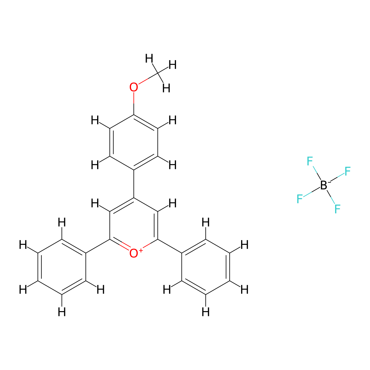 4-(4-Methoxyphenyl)-2,6-diphenylpyrylium tetrafluoroborate molecular structure, CAS 2907-20-2