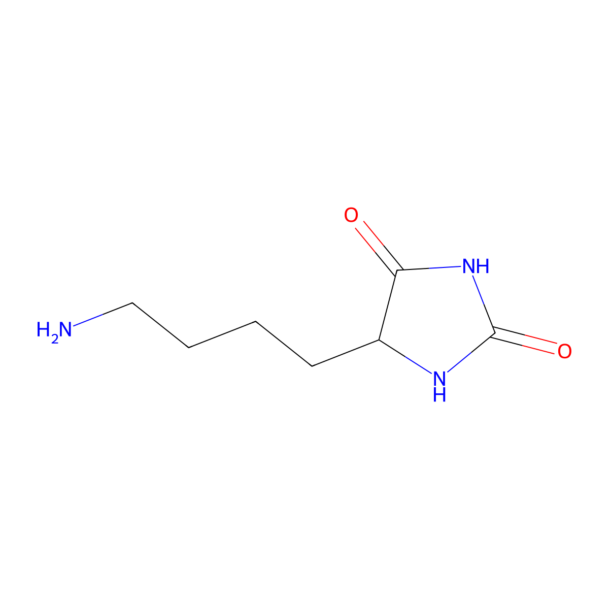 5-(4-Aminobutyl)imidazolidine-2,4-dione molecular structure, CAS 29070-06-2