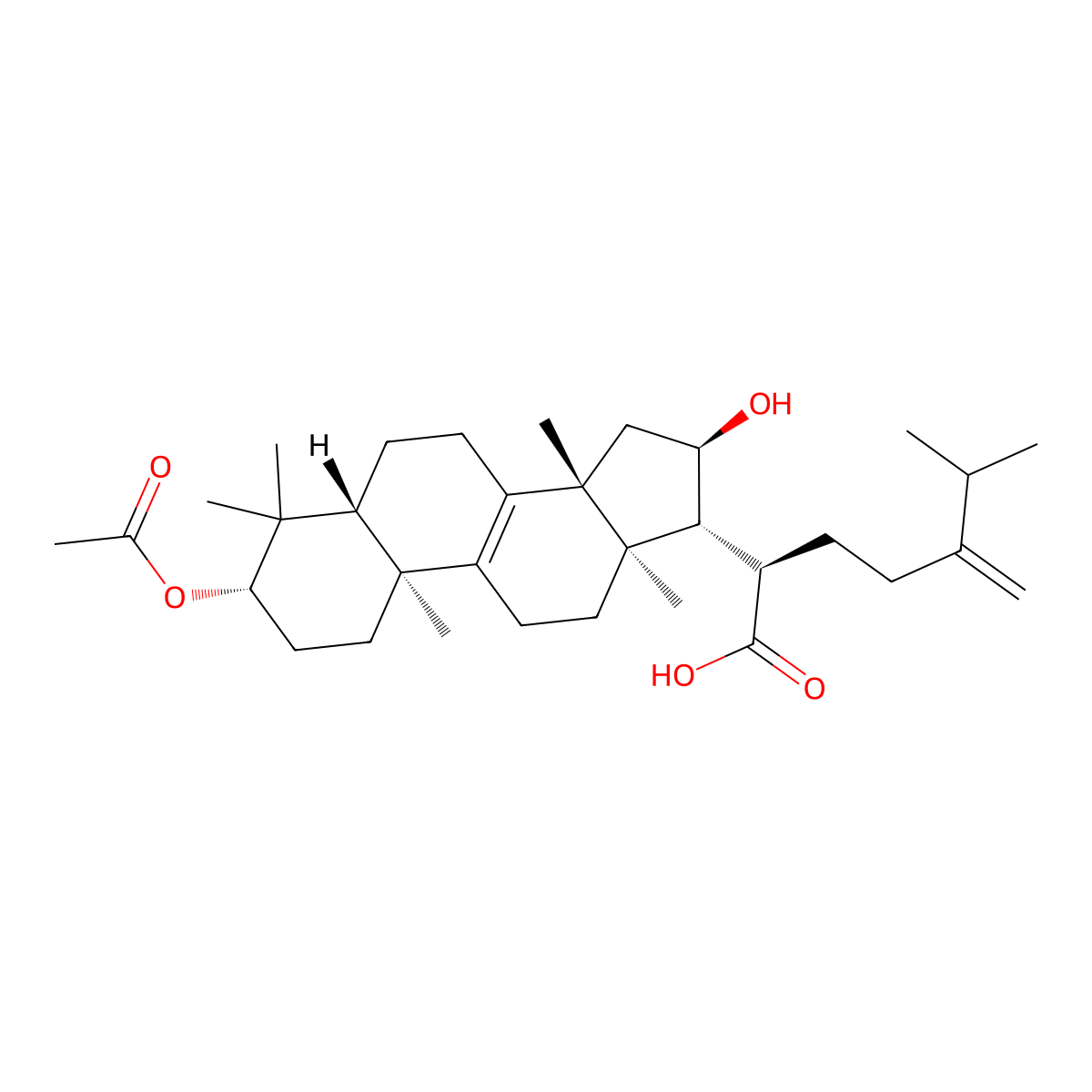 Pachymic Acid molecular structure, CAS 29070-92-6