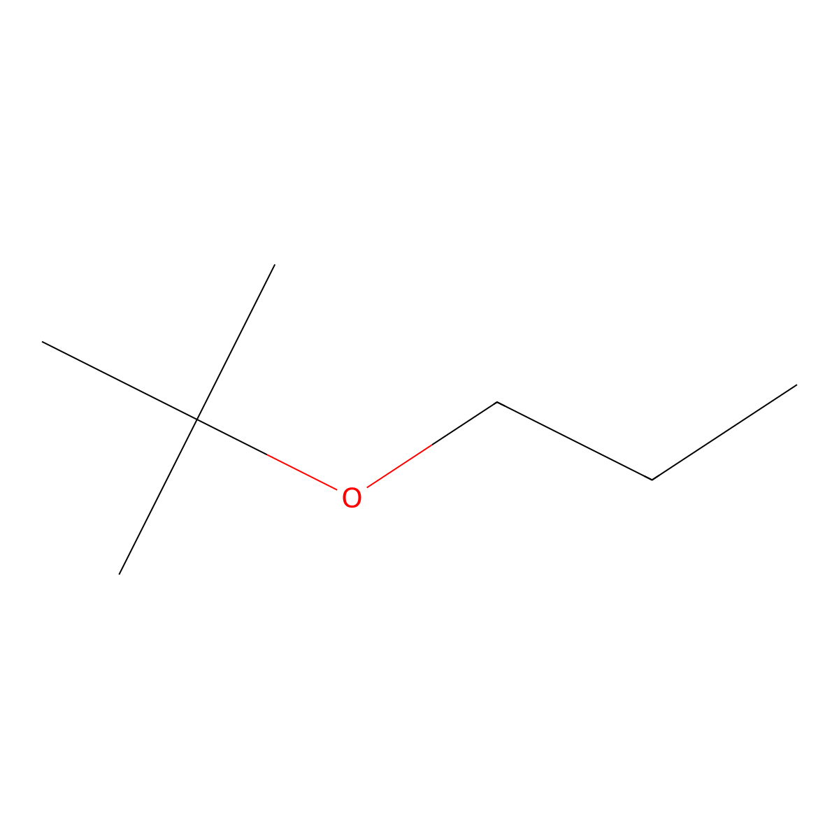 Propyl tert-butyl ether molecular structure, CAS 29072-93-3